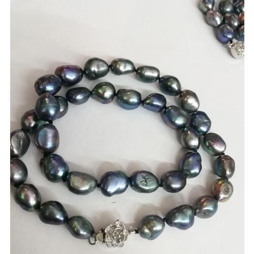 14'' 15'' 16'' 30'' 50'' 35cm 80cm 200cm 10mm black brown gray baroque freshwater pearl Necklace Woman Jewelry irregular pearl