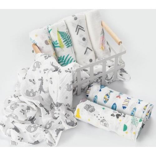 100% Cotton Baby Swaddles Soft Newborn Blankets Bath Gauze Infant Wrap Sleepsack Stroller Cover