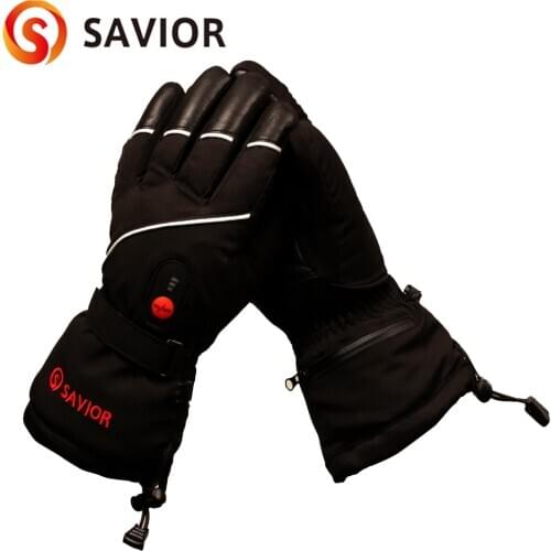 SAVIOR Heat Battery Heated Glove Fishing Racing Sking Cycling Outdoor Sport 3 Levels Control Back&5 Fingers heating winter hot