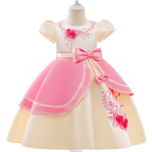 Embroidery Stain Princess Dress for Baby Girl Flower Elegant Girls Dresses Winter Party Christmas Halloween Kids Dresses Clothes