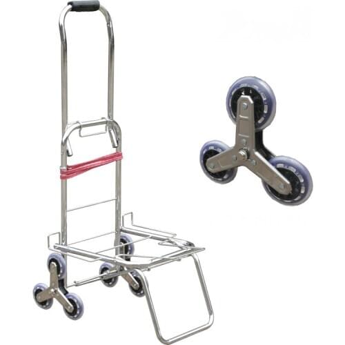 Portable Stair Climber Dolly, Foldable Shopping Cart Utility Trolley Grocery Wagon