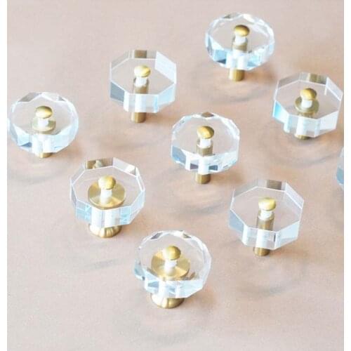 1PC European Brass Crystal Cabinet Handle and Knobs Drawer Pull Knob Transparent European Cupboard Closet Door Handles