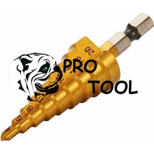 4 - 20 mm Hexagonal Titanium Step Cone Drill Bit Hole Cutter HSS4241 Stepped Drill For Sheet Metal Hot Sale