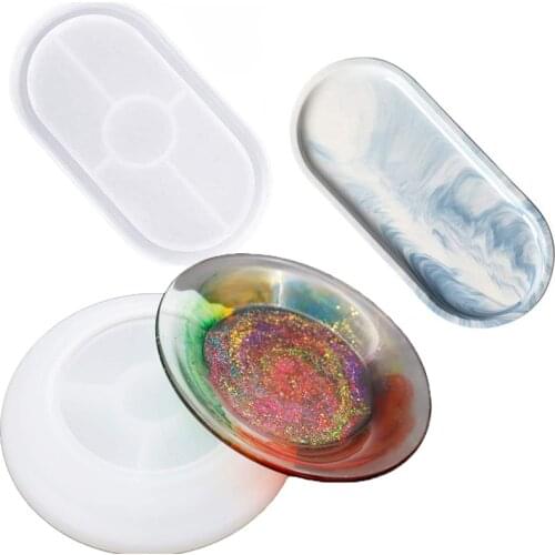 Lade Resin Siliconen Mal Diy Lade Hars Asbak Schaaltje-Shaped Casting Mold Sieraden Maken Tool Board Beton