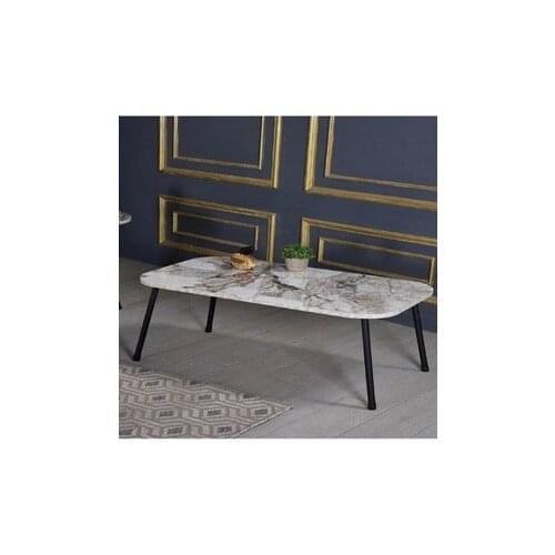 Modern Center table Ellipse Double Gold Cream Wire Foot coffee tables table basse furniture living room table