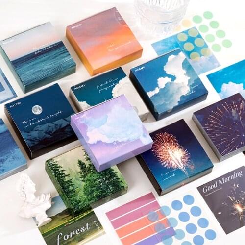 Yoofun Multi-Memopads Sticky Notes Post Notepad Material Paper Scrapbooking PET Stickers Translucent Sticker Clear Stationery