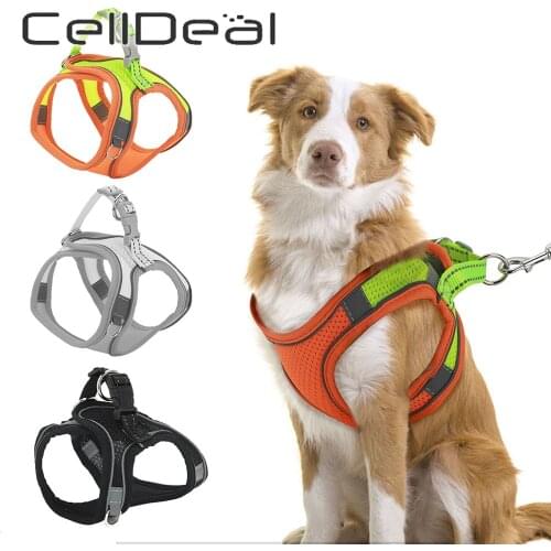 Small and Medium-sized Pet Dog Leash Reflective Mesh Chest Harness Comfortable and Adjustable Pet Vest Harness Dogs Accessoires