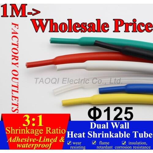 1.22meter/lot 120mm Heat Shrink Tubing Adhesive with Glue Lined 3:1 Shrink Tube Dual Wall Waterproof Wrap Wire Cable kit