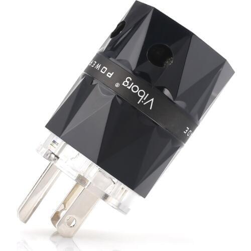 Viborg VM503S Pure Copper Silver Plated US AC Power Plug Connector for Audio DIY Power Cable