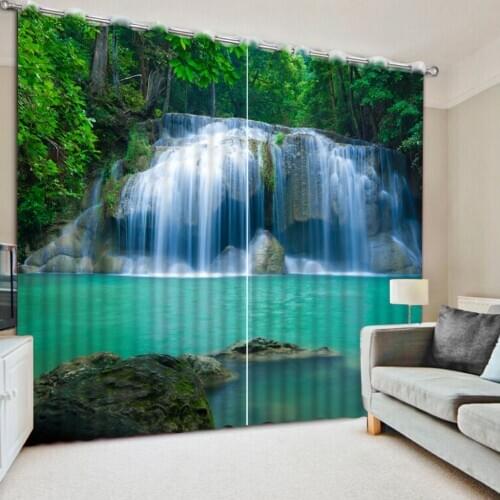 Waterfall curtains 3D Curtain Printing Blockout Polyester Chinese Sun Photo Drapes Fabric For Room Bedroom Window