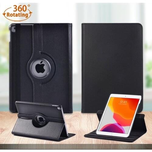 PU Leather 360 Rotating Case for IPad 7th 8th Gen 10.2/iPad Air 3 10.5 2019 /Pro 10.5 Smart Automatic Wake-Up Protective Shell