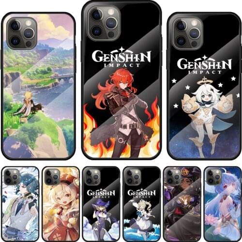 Games Genshin Impact Tempered Glass Cover For Apple IPhone 12 Mini 11 Pro XS MAX XR X 8 7 6S 6 Plus Phone Case Coque