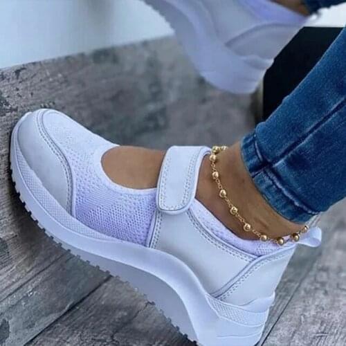 Gift For Vulcanize Shoes Sneakers Women Shoes Ladies Slip-On Knit Solid Color Sneakers for Female Sport Mesh Casual Shoes