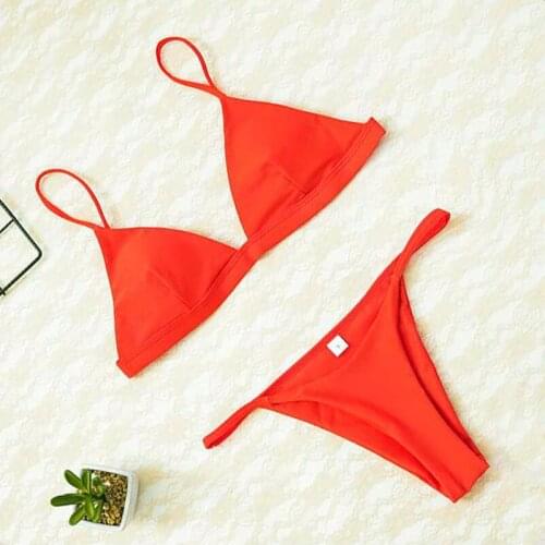 2021 Women Bikini set Push Up Swimwear Solid Beach Bathing Suit Swimsuit For Girls Bikini Swim Suit