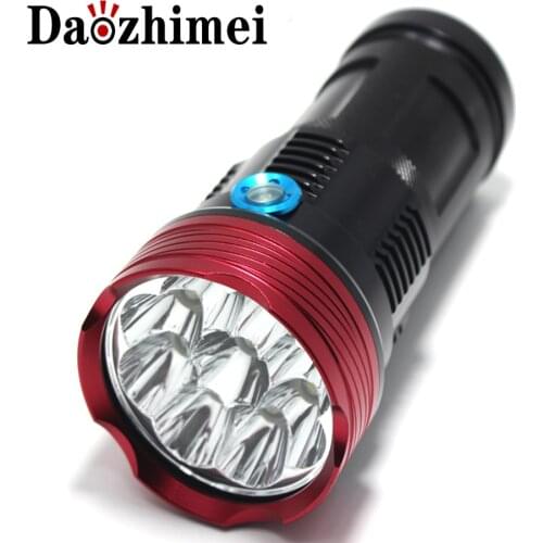 10T6 flashlight 18650 8000Lm 10x T6 waterproof recharger Torch light with 4x 18650 5000mAh battery Camping/charger