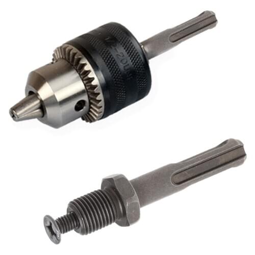 12mm Thread Dia SDS Plus Round Shank Drill Chuck Adapter Connector Gray