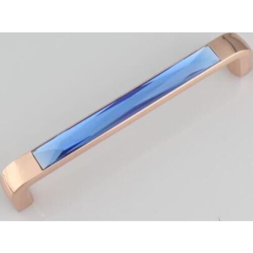 128mm Fashion delexe Blue Crystal Wine Cabinet Handles Brown Cupboard Pulls Gold Dresser Drawer dresser door funiture handles