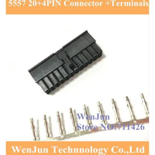20+4 PIN 24Pin Male Housing PC computer ATX graphics card GPU PCI-E PCIe Power Connector Shell Sliding Rail 5557 terminals pin