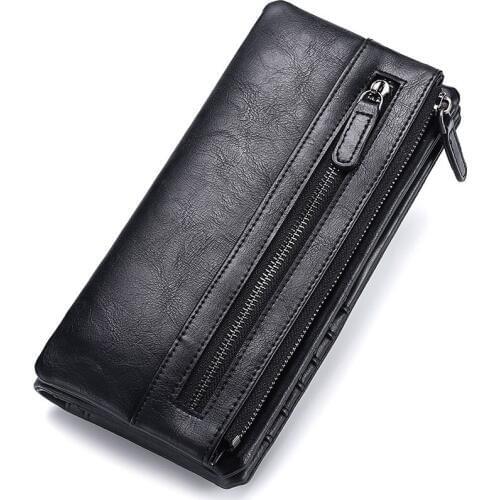 2019 Vintage Men Wallets Long Card Holder Male Purse Quality Zipper Large Capacity Removable Luxury Wallet For Men