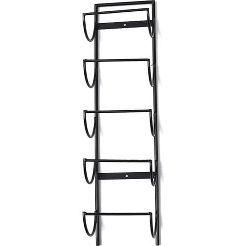 5 Bottle Iron Wall Wine Holder Simple Hanging Wine Rack Storage Holder Shelf Bar Kitchen Rack Bottle Display Stand