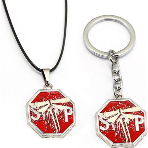 Game The Last of Us 2 Keychain Metal Red Logo Key Ring Holder Rape Chain Pendant Porte Clef Men Car Women Bag Jewelry llavero