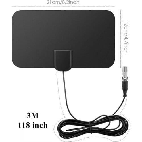 4K 25DB High Gain HD TV DTV Box Digital TV Antenna 140 Miles Booster Active Indoor Aerial HD Flat Design Fox DVB-T2 TV Antenna