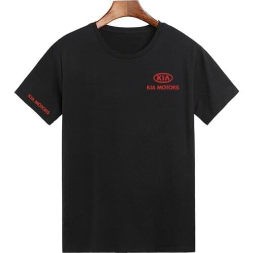 Unisex Kia Motors Car logo Summer New T Shirt Casual Short Sleeves Black yellow Solid Color Men T Shirts Print College Tops