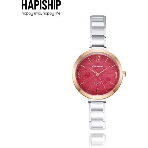 Hapiship New Fashion Men Womens Stainless Steel Rose Watch 13mm Bracelet Bangle For Friend Wife Birthday Gift Jewelry G200