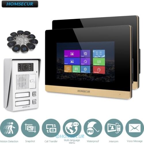 HOMSECUR 7inch Video Door Phone Intercom System+Aluminium Alloy Camera 800TVL BC112-2+BM716-G