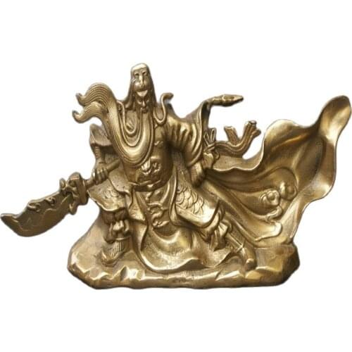 China old Bronze statue Guan Yu worship copper statue ware of Fengshui