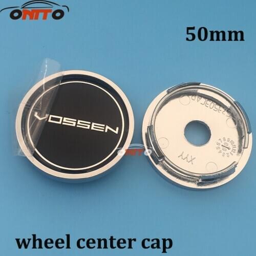 Hot selling 4pcs/lot 50mm Car Styling Wheel Center Cover Sticker Hub Cap Decal Emblem Badge for Vossen logo Auto Accessories