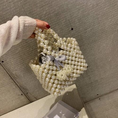 Small Day Clutch Pearl Handmade Style Evening Bags Party Dinner Wedding Bridal Evening Bags New Design Purse