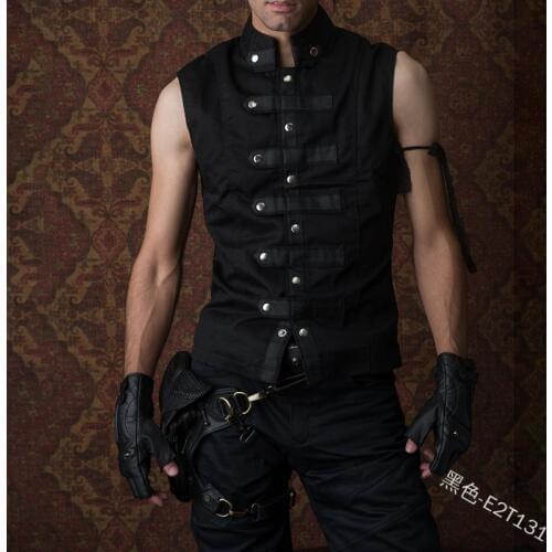 Men Medieval Stage vest Costume waistcoat Tunic Warrior Pirate Costume Adult Men