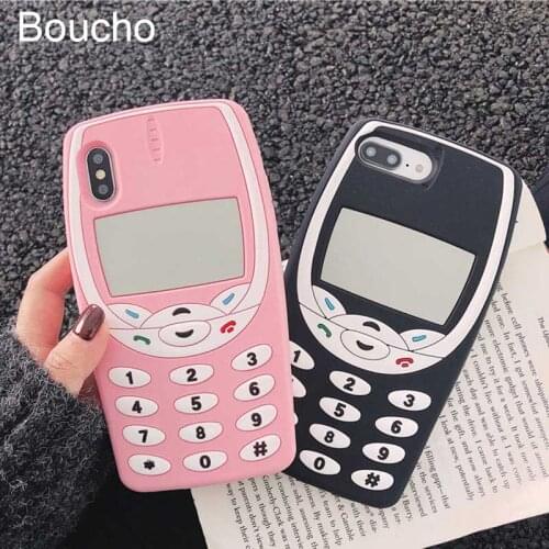 For iPhone Xs MAX XR 3D Cartoon Vintage Old Mobile Phone Soft Silicone Cover For iPhone 6 6s Plus 7 8 Plus Phone Cases Fundas