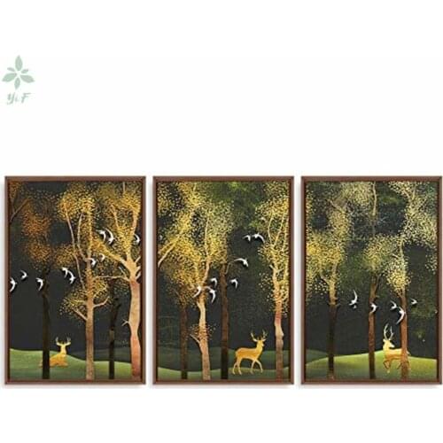 Three Piece Wall Art Abstract Landscape Canvas Prints Home Artwork Decoration For Living Room Bedroom