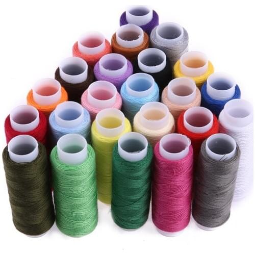 Polyester Sewing Threads 24 Colors 200 Yards Embroidery Sewing Threads Cone for Sewing Machine Patchwork Threads Craft