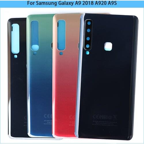New For Samsung Galaxy A9 2018 A920 A9S A920F A9200 Battery Back Cover Rear Door 3D Glass Panel Housing Case Camera Lens Replace