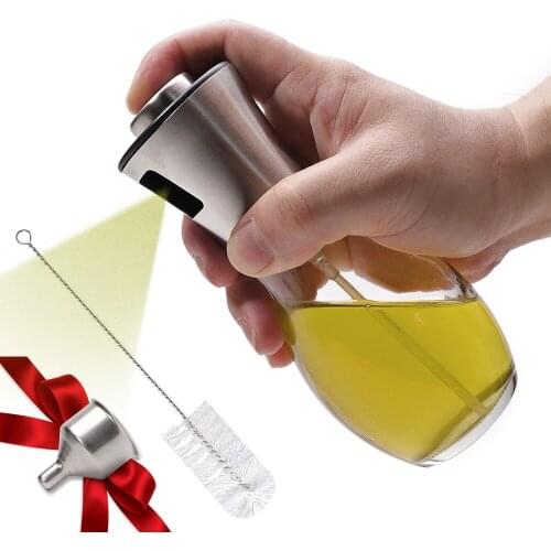 Olive Oil Sprayer Dispenser For Bbq/Cooking/Vinegar Glass Bottle With Leak-Proof, Spice Drops Jar Seasoning Kitchen Tools