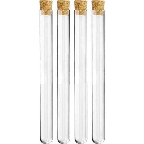 Plastic Test Tubes And Corks Transparent Test Tubes, For Laboratory Equipment And Storage Of Confectionery, Spices, Liquids