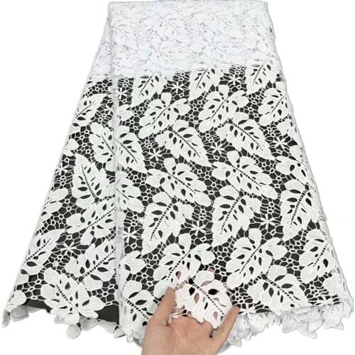 SJ Lace African Lace Fabric High Quality Guipure Cord Lace Fabric 2021 Nigerian Water Soluble Cord Lace Fabric For Dress j5-46