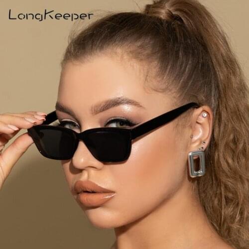 Rectangle Sunglasses Women Fashion Small Cat Eye Sun Glasses Female Vintage Black Eyewear Ladies Driving Goggles Gafas de sol