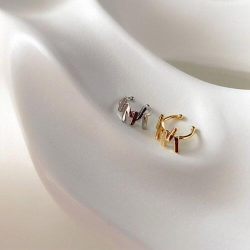SRCOI New Trendy Simple Irregular Metal Ear Bone Clip Mini Small Exquisite Single Clip Earring Women Creative Jewelry 2021