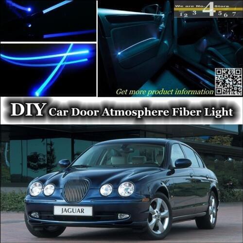 For Jaguar S-Type S Type interior Ambient Light Tuning Atmosphere Fiber Optic Band Lights Inside Door Panel illumination Tuning
