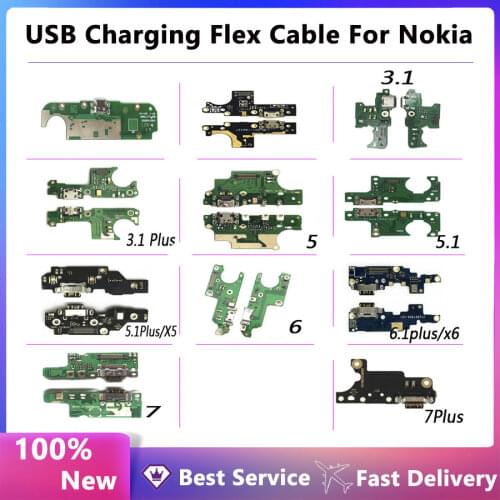 New Quality Replacement Parts Charging Flex Cable For Nokia 2 3 3.1PLUS 3.2 5 5.1 6 7 Plus X5 X6 USB Port Socket Dock Connector