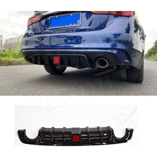 High Quality ABS Car Rear Bumper Diffuser Lip With LED Light Spoiler for Infiniti Q50 2018 2019 Car Styling