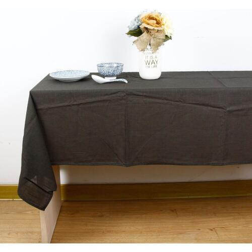 High quality Fashion Basic style Cotton Linen fabric TableCloth Solid colour High Quality Table Decorative Elegant Table Cover