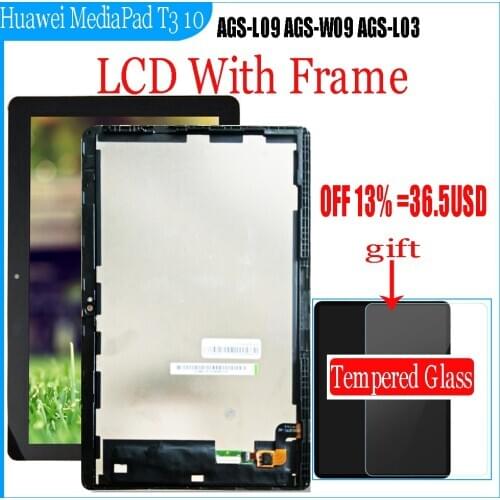 9.6" For Huawei MediaPad T3 10 AGS-L09 AGS-W09 AGS-L03 T3 9.6 LTE LCD Display with Touch Screen Digitizer Assembly Glass Film