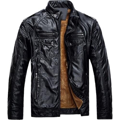 Winter Warm Leather Jacket Men PU Washed Black Leather Jacket Jaqueta Masculinas Inverno Couro Velvet Coat Men Jaquetas De Couro