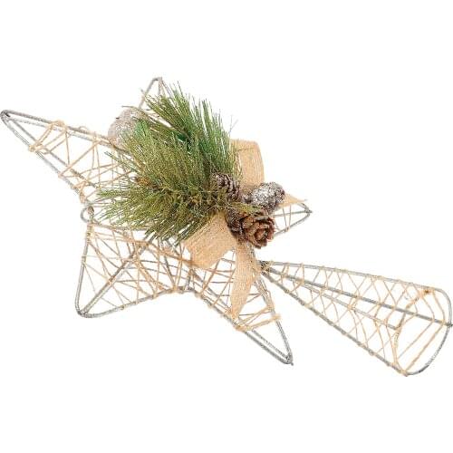 1pc Hollow-out Christmas Tree Topper Star Christmas Tree Adornment Accessory