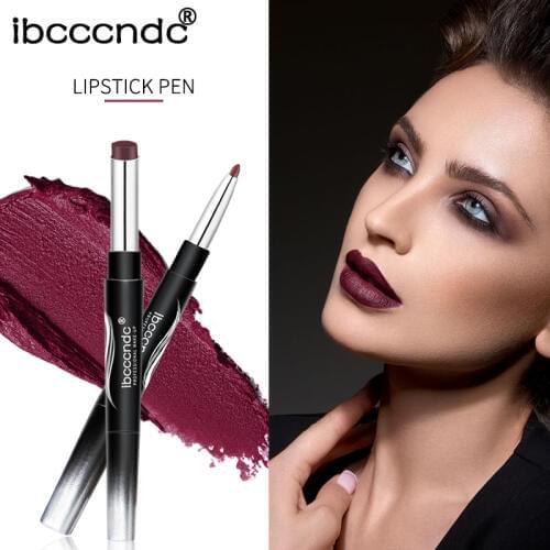 10 Colors Sexy Lips Double Head Makeup Matte Lip Liner Velvet Pigment Liquid Lipstick Pencil Lipgloss Lip Tint Batom maquiagem